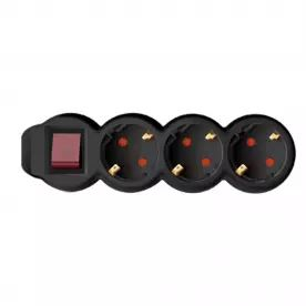 Somogyi kapcsol&oacute;s h&aacute;l&oacute;zati eloszt&oacute; 3 aljzat 3m fekete (NV 3K-3/BK/1,5)